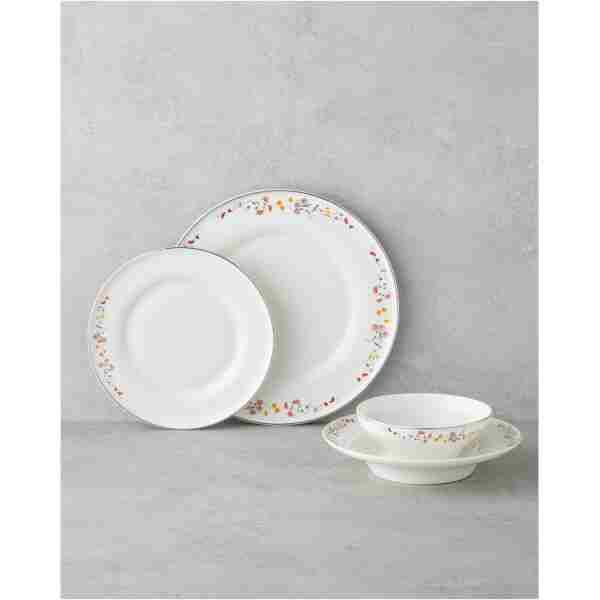 English Home Floral Symphony Bone Porselen Yemek Takımı 24 Parça 6 Kişilik Renkli
