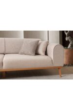 EDSY HOME Rebull 3'lü Koltuk Sütlü Kahve - Görsel 7