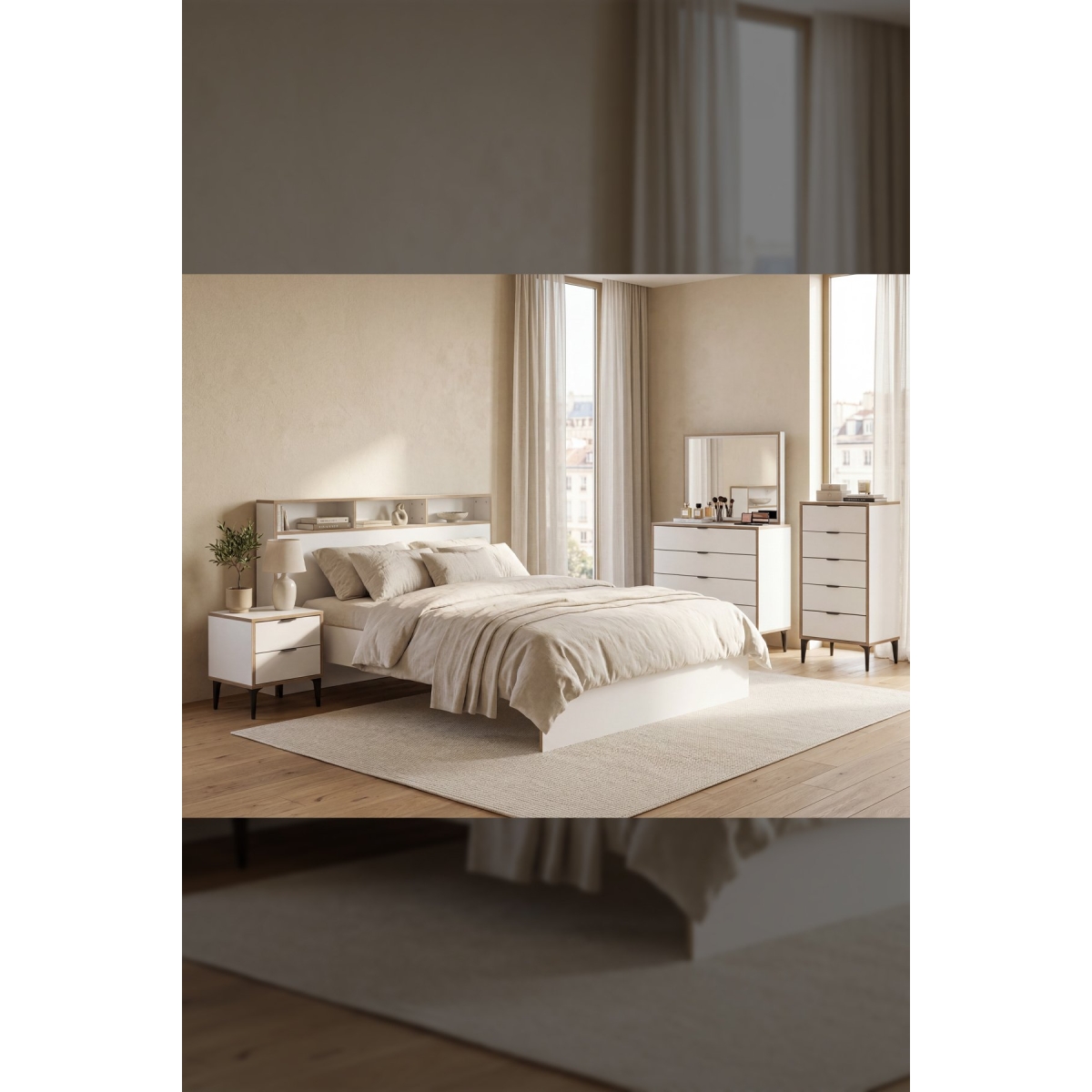 SARMOBİ Arden 5 Çekmeceli Şifonyer/Çamaşırlık 50x105x40 cm Beyaz – Modern Tasarım - Görsel 7