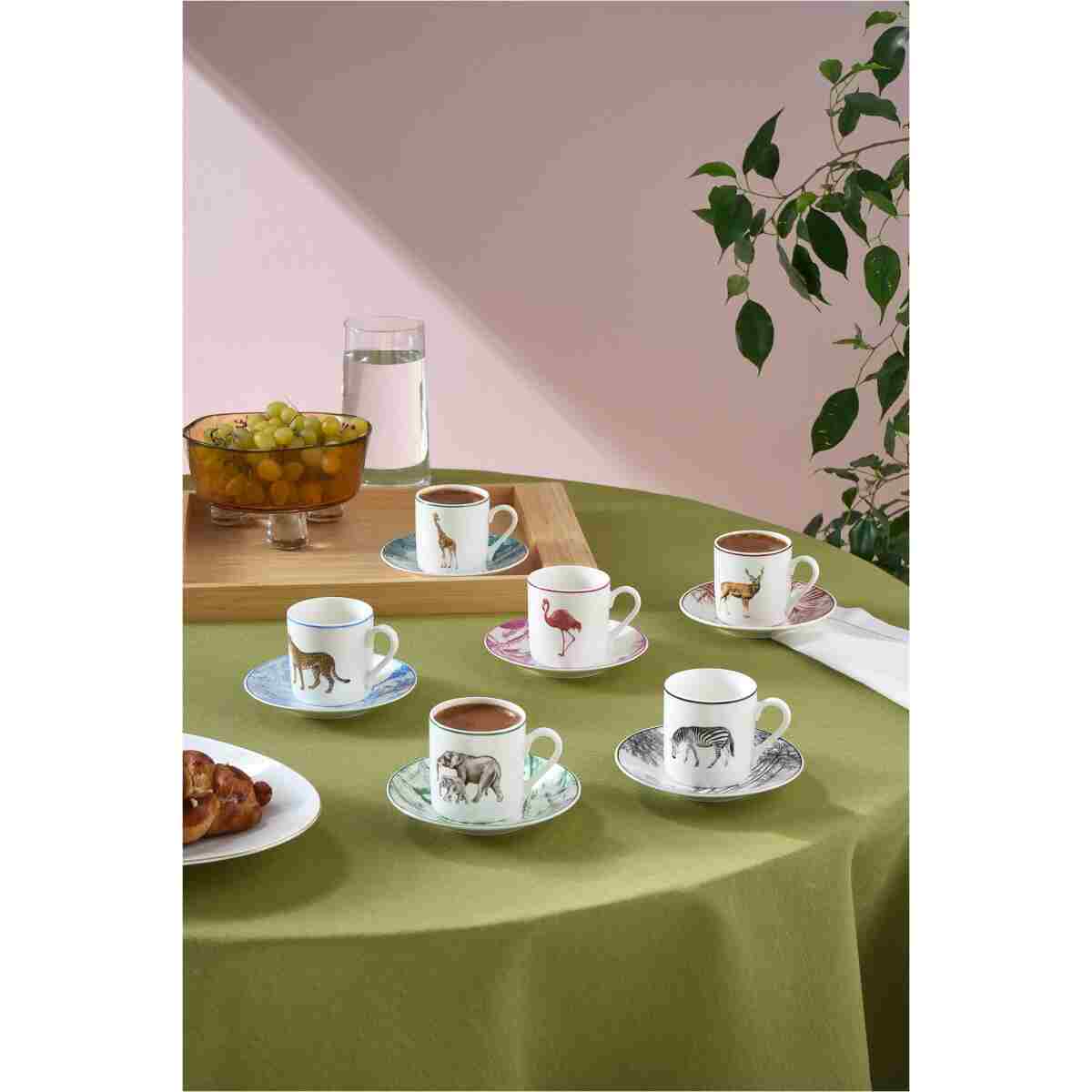 Karaca Jungle 6 Kişilik Kahve Fincanı Takımı 80 ml - Görsel 12
