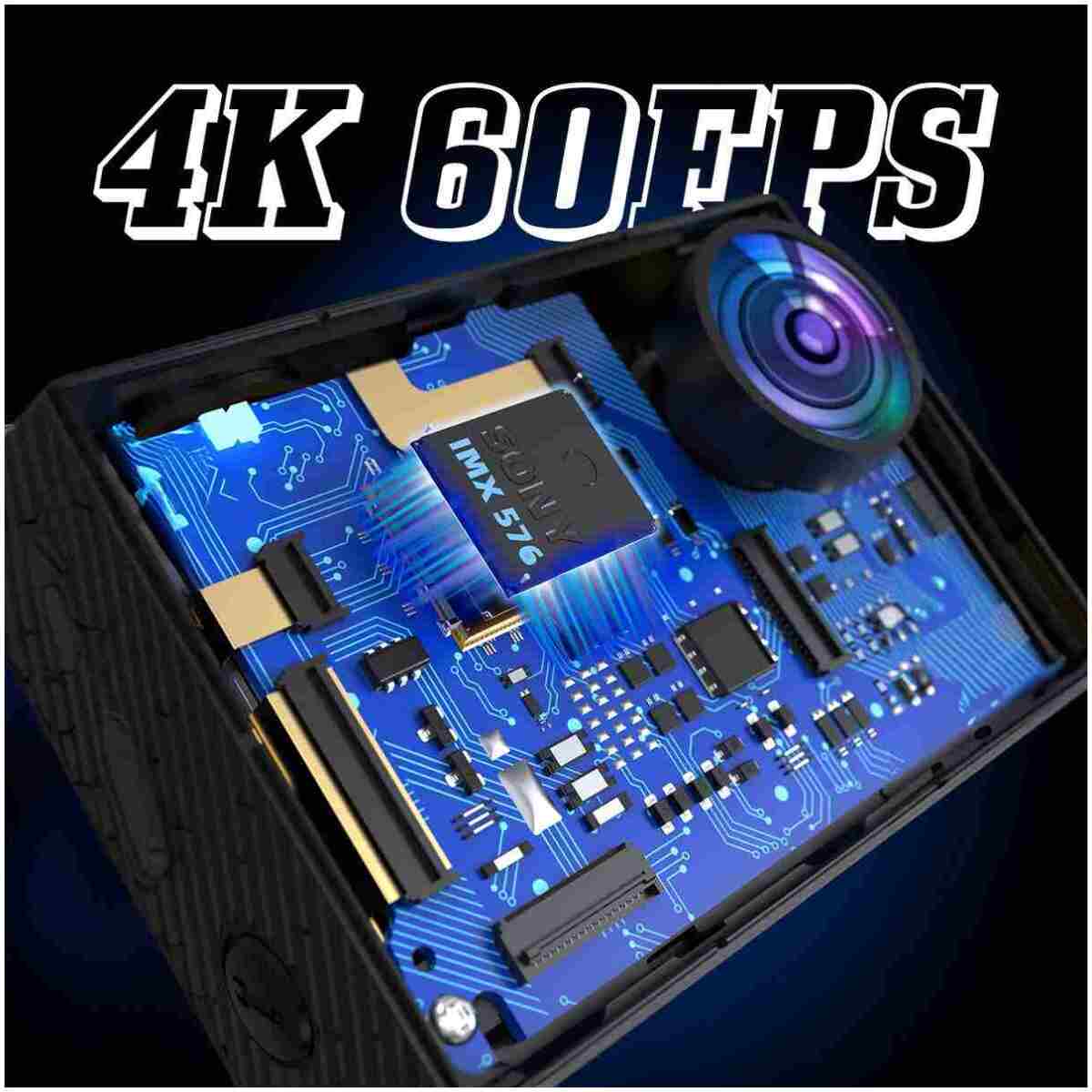 SJCAM Sj6 Pro Wifi 4k60 Uhd 24mp 165° Geniş Açı 1000mah 2”/1.3” Çift Ekranlı Aksiyon Kamerası Siyah - Görsel 12
