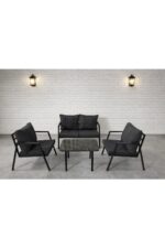 MB GARDEN FURNITURE DREAM Balkon, Bahçe Takımı, Cafe, Metal Kanepe, Koltuk Takımı, Bahçe Mobilyası, 2+1+1 sehpalı - Görsel 7
