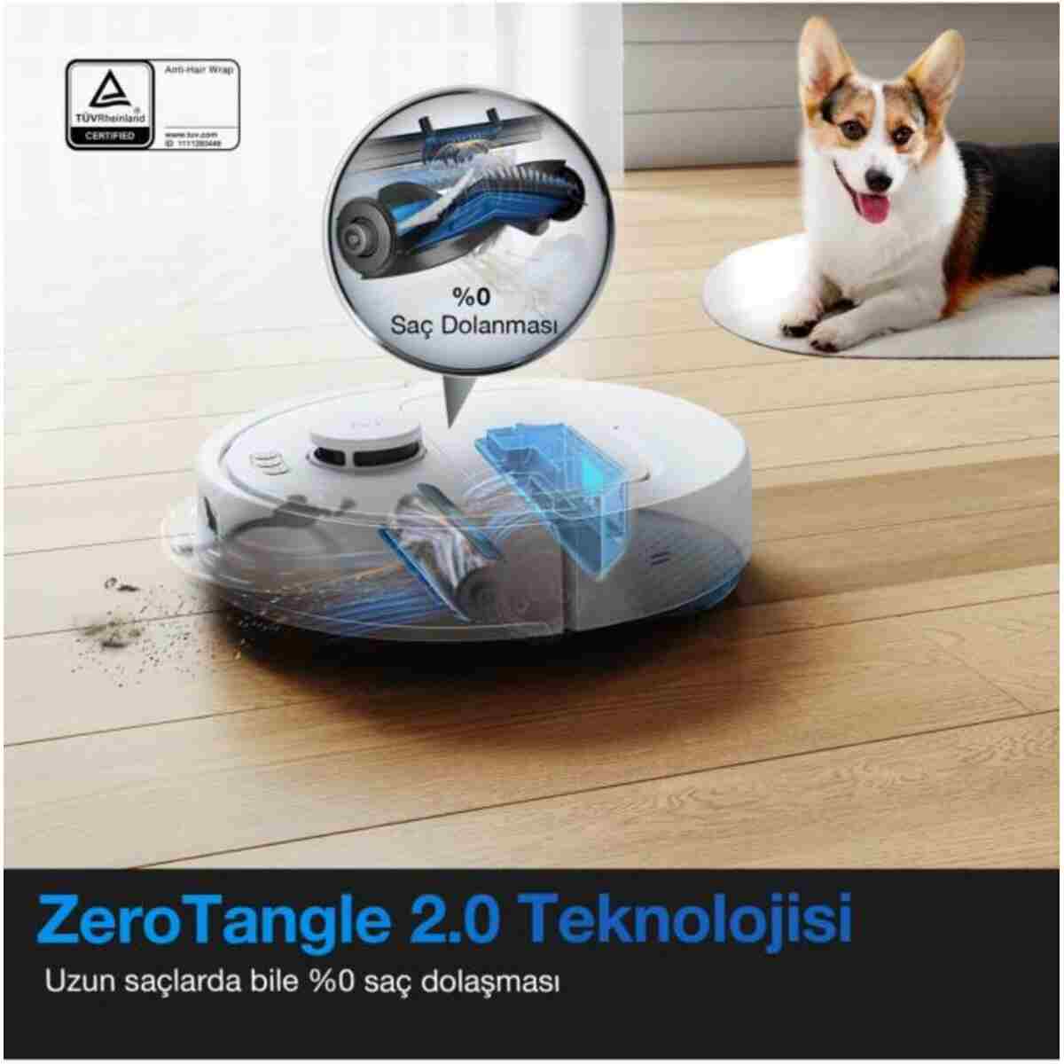 Ecovacs Deebot N20e Plus Robot Süpürge ve Paspas, Otomatik Toz Torbasız Boşaltma İstasyonu, 11000Pa - Görsel 13
