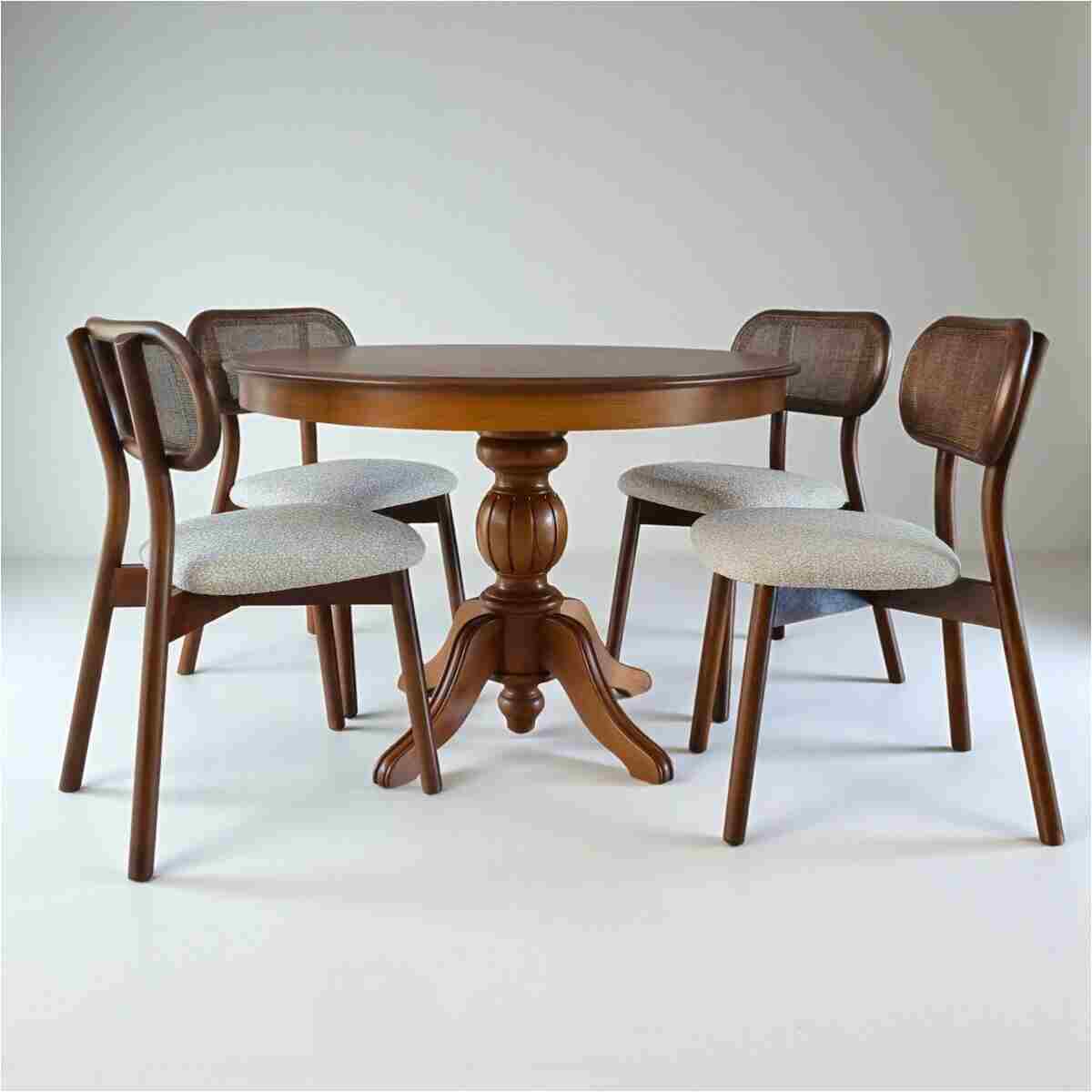 KleinHaus Furniture İbiza Masa Takımı, Ahşap Masa Takımı, 4 Sandalyeli Mutfak, Salon Masa Takımı - Görsel 2