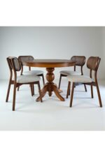 KleinHaus Furniture İbiza Masa Takımı, Ahşap Masa Takımı, 4 Sandalyeli Mutfak, Salon Masa Takımı - Görsel 2