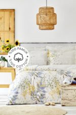Karaca Home Clarinda Hardal %100 Pamuk Çift Kişilik Lastik Çarşaflı Nevresim Takımı