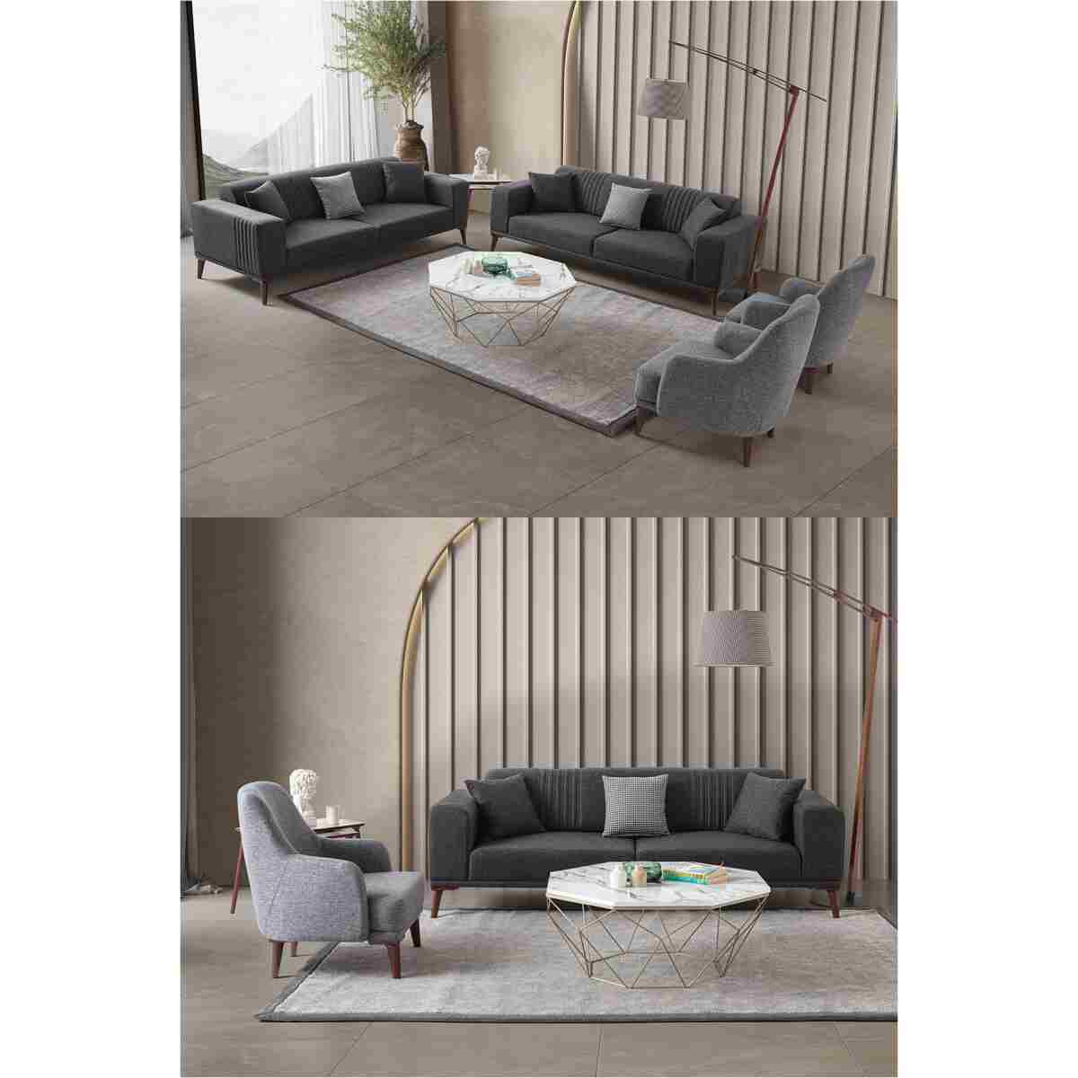 EDSY HOME Regnar 3+3+1+1 Koltuk Takımı Krem - Görsel 13
