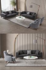 EDSY HOME Regnar 3+3+1+1 Koltuk Takımı Krem - Görsel 13