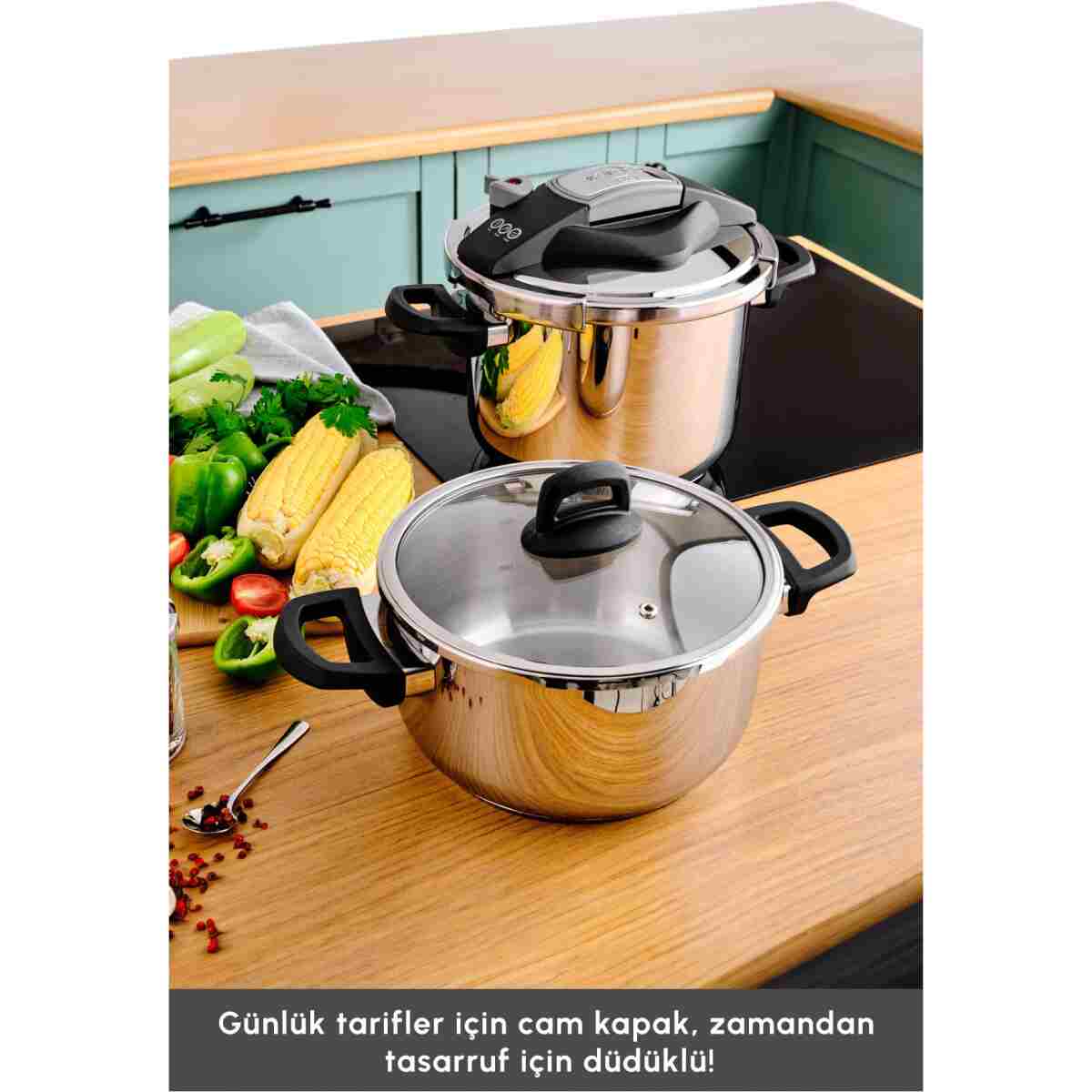 Karaca Perfect Gray Indüksiyon Tabanlı Düdüklü Tencere Seti 4+6 Litre - Görsel 4