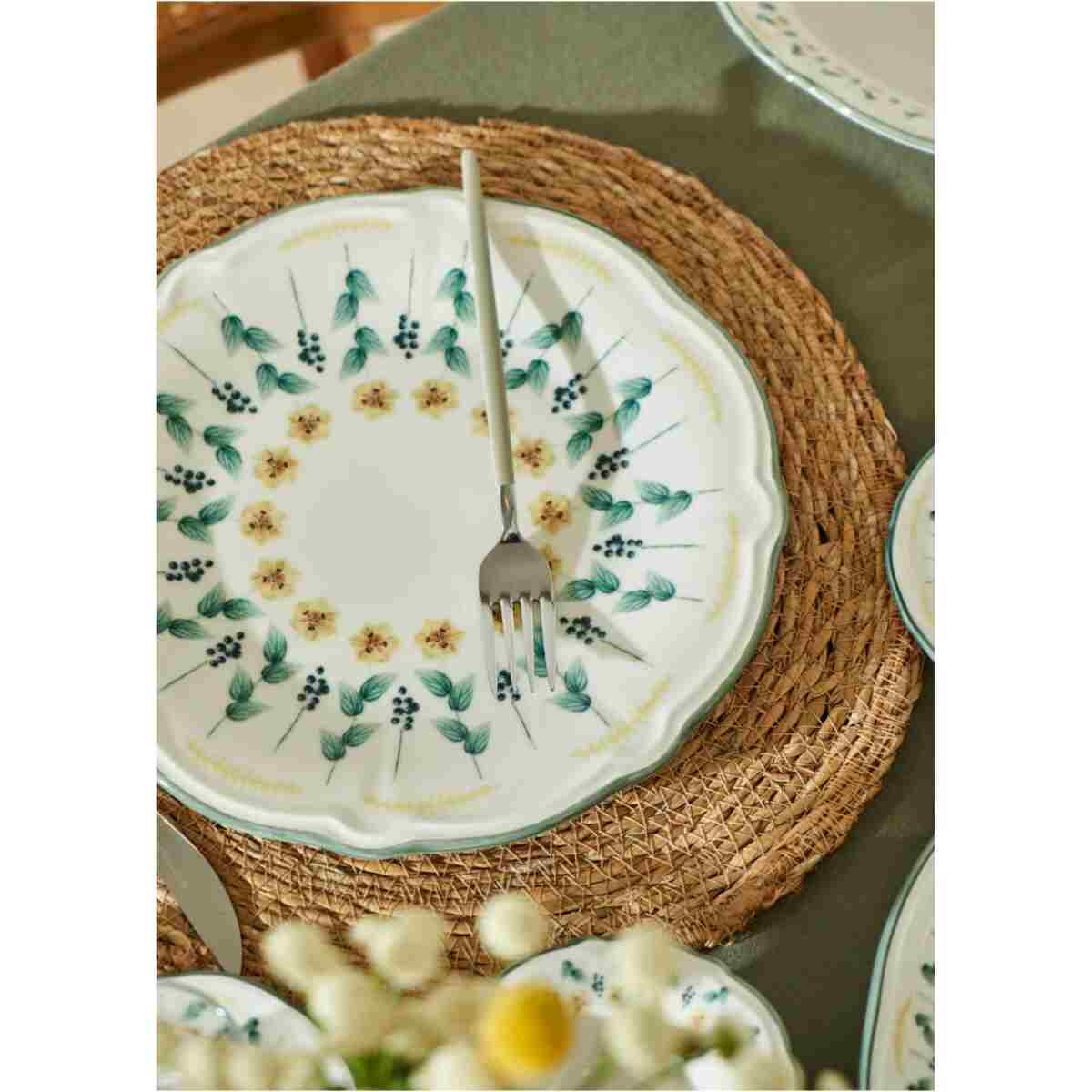 Bella Maison Adelina Stoneware 26 Parça 6 Kişilik Kahvaltı Takımı Yeşil - Görsel 12