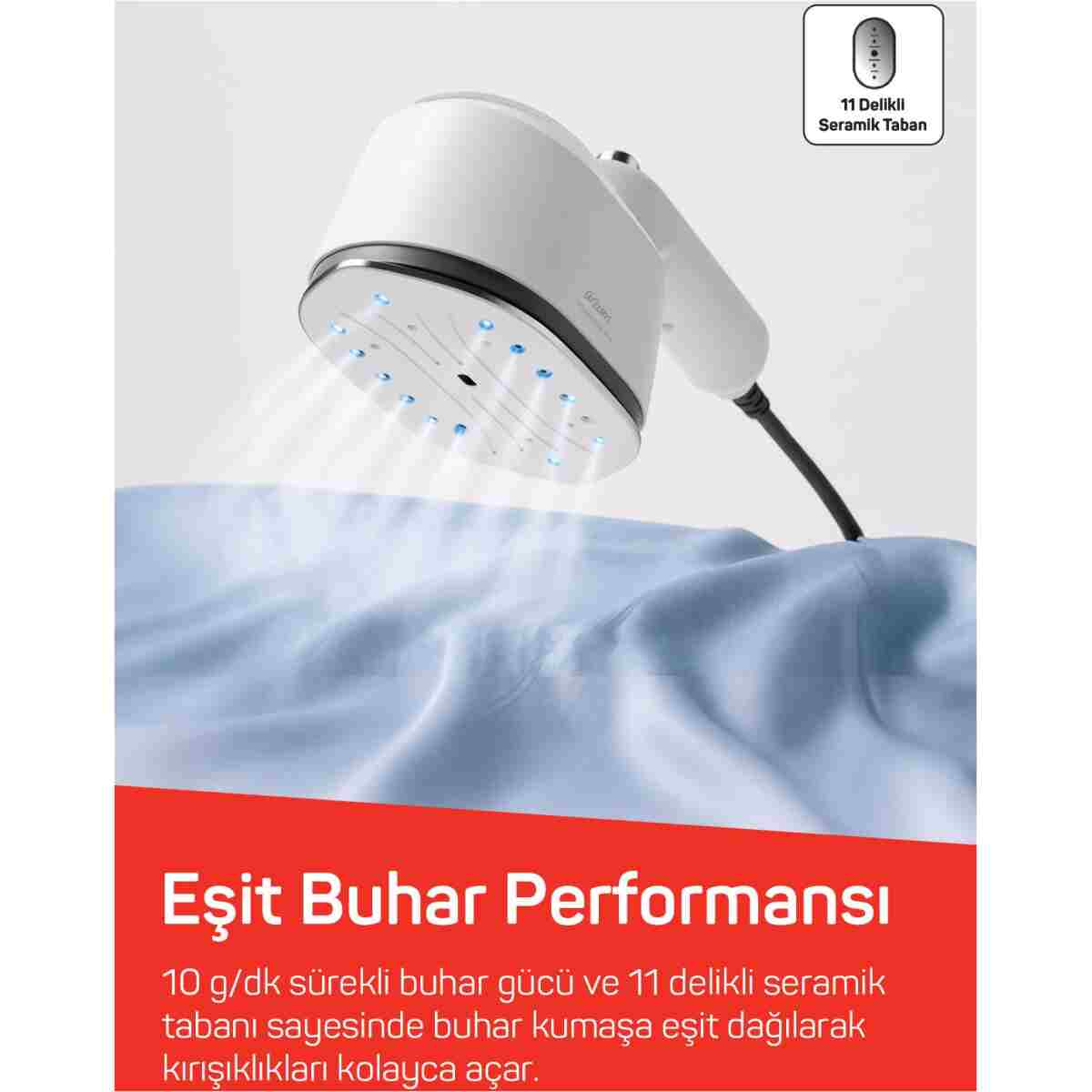 Arzum AR6055 Handy Steam Mini Buharlı Düzleştirici ve Seyahat Ütüsü, Dikey Buharlı Kırışık Giderici - Görsel 17