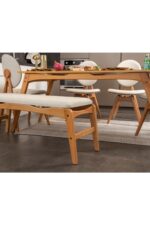 Genel Markalar Vowturkey Touch Iskandinav 4 Sandalye 1 Bench Gürgen Iskelet Mutfak&salon Masa Takımı 80x160 - Görsel 6