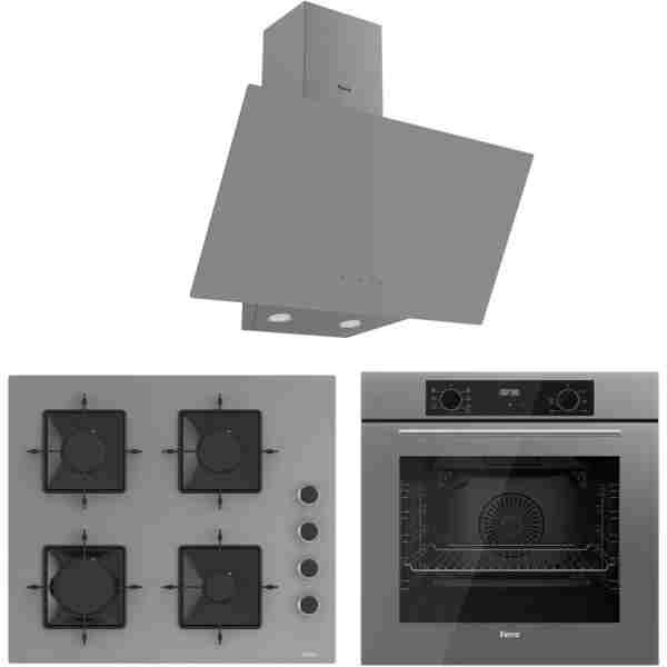 Ferre Flowart Ventora Plus Gri 3'lü Ankastre Set ( QBL63CPR-SS208-D079 )