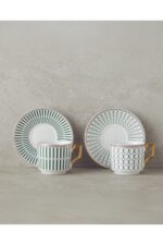 English Home Rabecca New Bone China Kahve Fincan Takımı 4 Parça 2 Kişilik Lacivert - Görsel 4