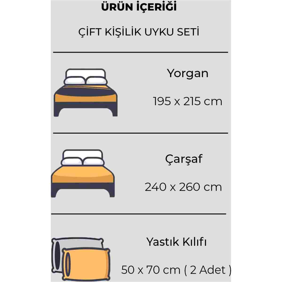 Nordqueen Ranforce %100 Pamuk Uyku Seti Çift Kişilik - Görsel 5