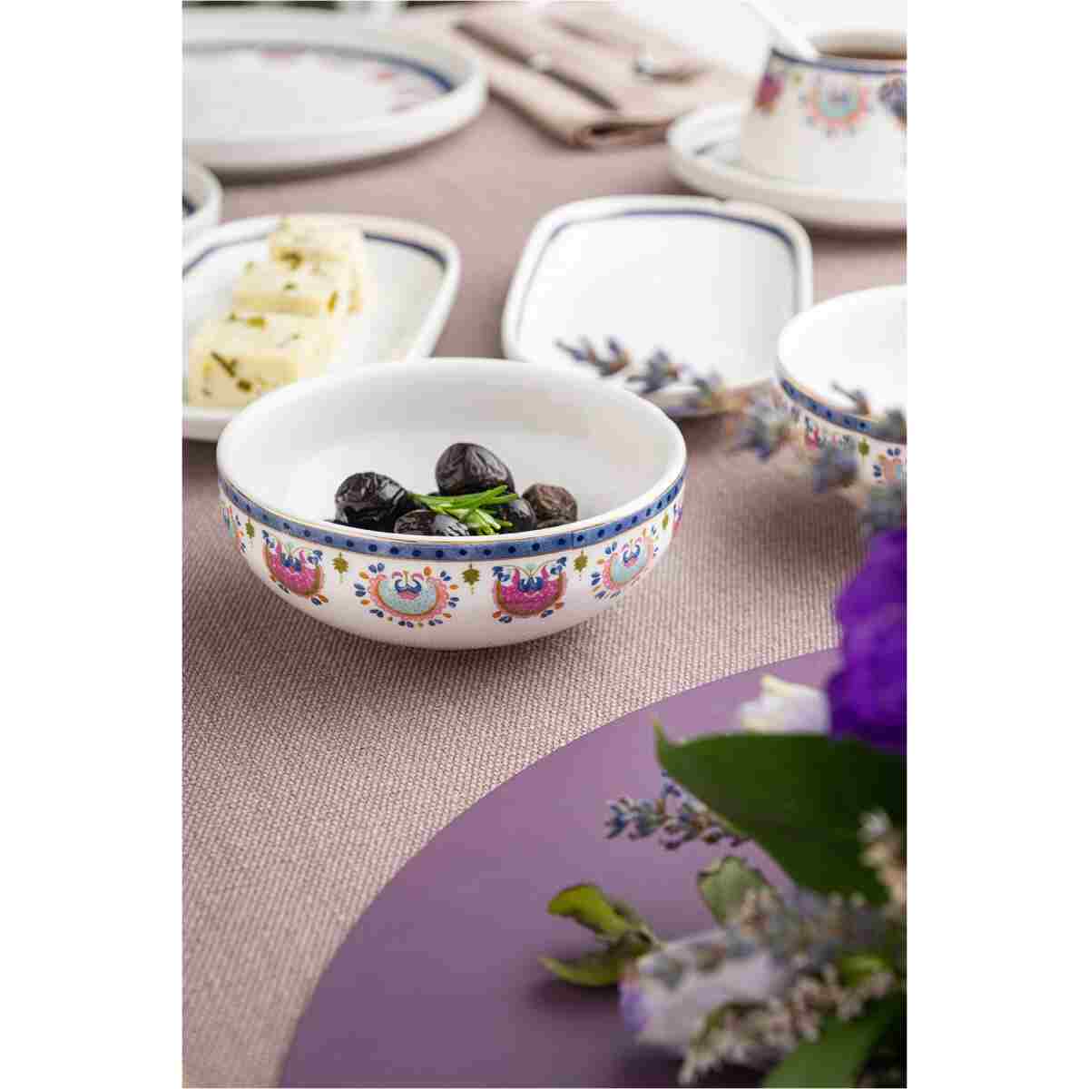Emsan Ethnic Pink Porselen 32 Parça 6 Kişilik Kahvaltı / Servis Takımı - Görsel 25