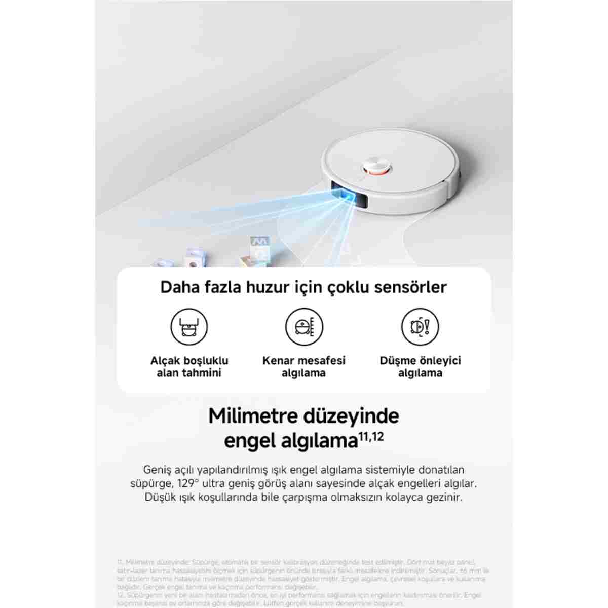 Robot Vacuum H50 Pro Beyaz Akıllı Robot Süpürge 15000 Pa Emiş Gücü ( Xiaomi Türkiye Garantili) - Görsel 26