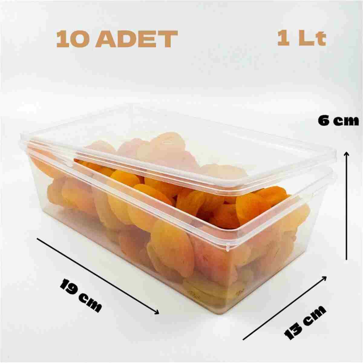 SUPERPUP Plastik Saklama Kabı 1 Ltre 10 Adet Kendinden Kapaklı Dondurucu Kabı Hava Almaz 19x13x6 Cm - Görsel 13