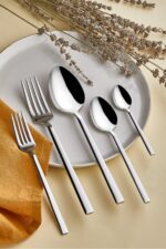 Kısmet 60 Parça Natural 12 Kişilik Çelik Düz Çatal Kaşık Seti Takımı Zagori Model - Görsel 11