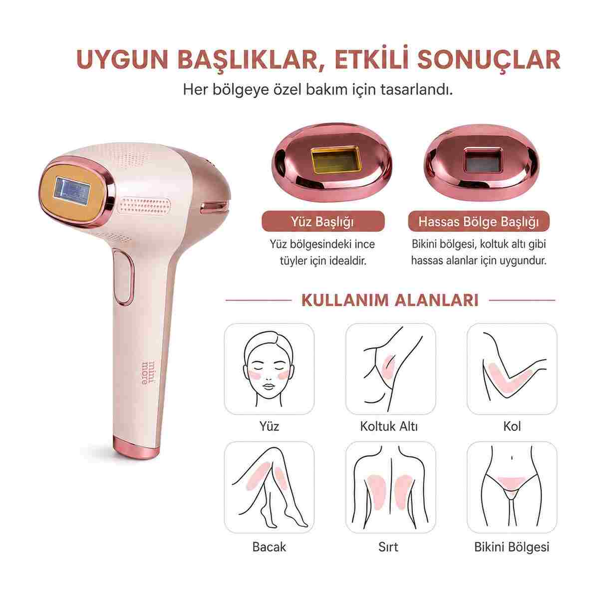 Mini More Beauty Professional 999.999 Flash Buz Başlıklı IPL Lazer Epilasyon Cihazı - 9 Enerji Seviyeli - Görsel 4