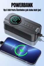 ROBO 4'ü 1 Arada Şarjlı Akü Ateşleyici Lastik Şişirici Powerbank Led Işık 150psi Yüksek Basınçlı - Görsel 12