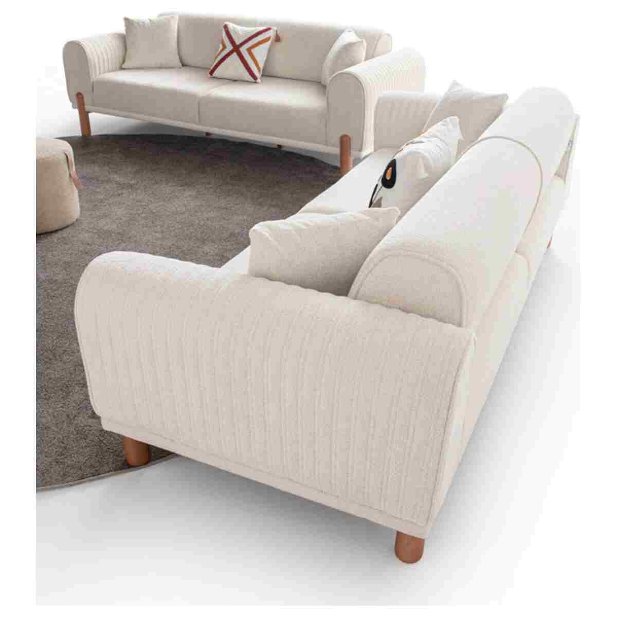 EDSY HOME Armoni 3+3+1+1 Koltuk Takımı Krem - Görsel 3