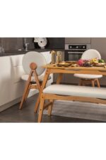 Genel Markalar Vowturkey Touch Iskandinav 4 Sandalye 1 Bench Gürgen Iskelet Mutfak&salon Masa Takımı 80x160 - Görsel 8