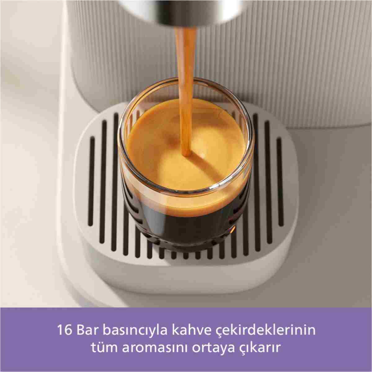 Philips Baristina Serisi Espresso Makinesi, 16 Bar Basınç, Kompakt, Beyaz, BAR300/03 - Görsel 6