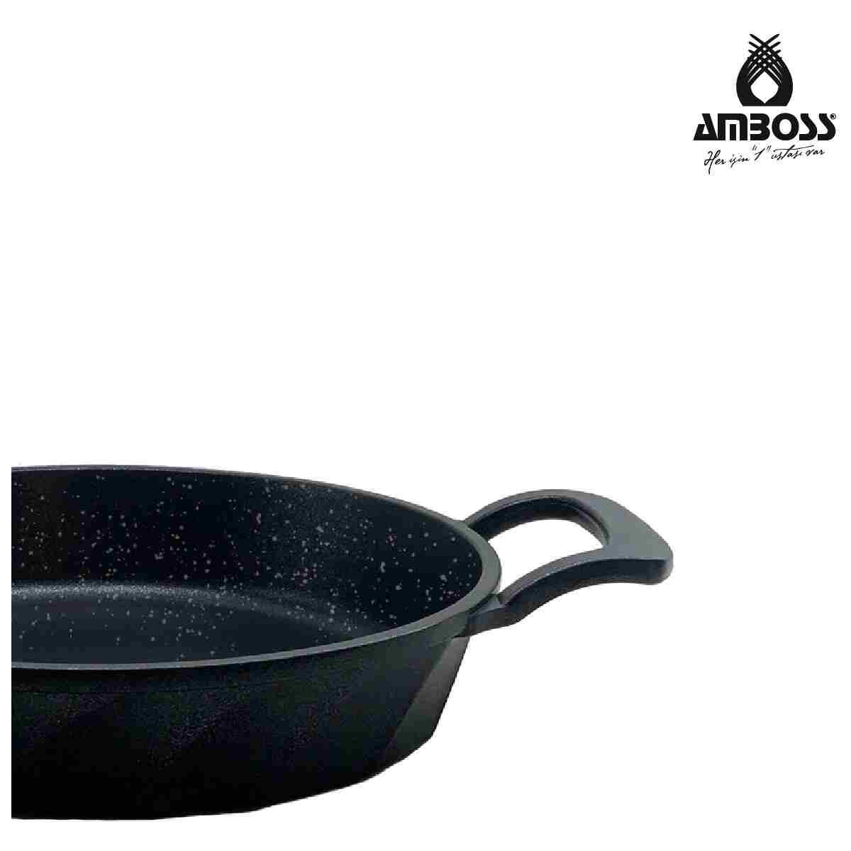 Amboss Kuvars 3 Parça Döküm Titanyum Kaplama Yanmaz Yapışmaz Sahan (OMLET) Seti - Görsel 5