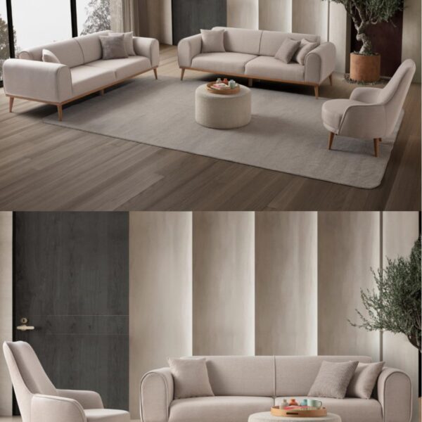 EDSY HOME Rebull 3+3+1 Koltuk Takımı Sütlü Kahve