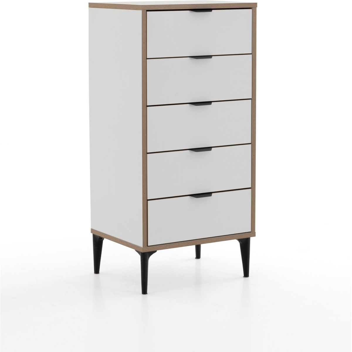 SARMOBİ Arden 5 Çekmeceli Şifonyer/Çamaşırlık 50x105x40 cm Beyaz – Modern Tasarım - Görsel 3