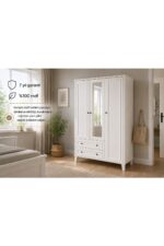 VENATTO MADRİD 3 KAPILI,2 ÇEKMECELİ,AYNALI DOLAP/GARDIROP (%100MDF) - Görsel 9