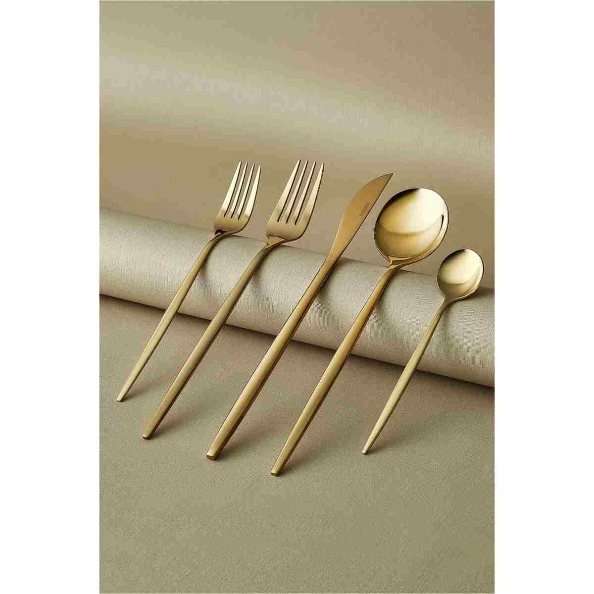 Karaca Orion Mat Gold 12 Kişilik 60 Parça Çatal Kaşık Bıçak Takımı - Görsel 10