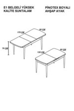MEDA CONCEPT 80x130(KAPALI) 80x170(AÇIK) Yemek Odası Takımı Mutfak Masası Takımı Yemek Masası 6 Kişilik - Görsel 4