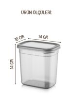 Vienev Etiketli 1150 ml 4lü Peggy Dikdörtgen Deterjan Saklama Kabı Seti Antrasit - Görsel 2