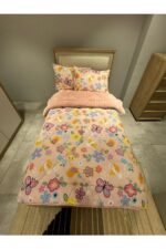 Violacasa Tek Kişilik Welsoft Pufidik Uyku Seti (Lastikli Çarşaflı) Pudra Flower - Görsel 5