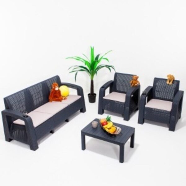 SANDALİE Olimpos 3+1+1+s Balkon&teras Bahçe Mobilyası / Antrasit