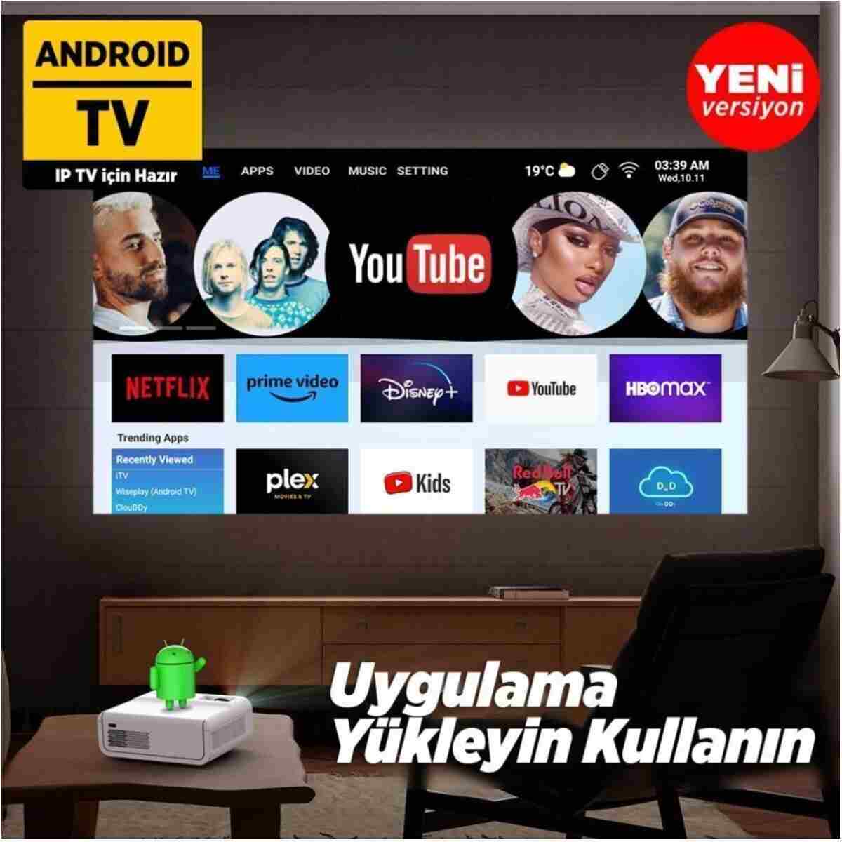 Vankyo Sunspark 500w Android Tv 1080p Destekli Projeksiyon Cihazı 5g Wi-fi 5.1 Bluetooth 240 Inç Yansıtma - Görsel 2