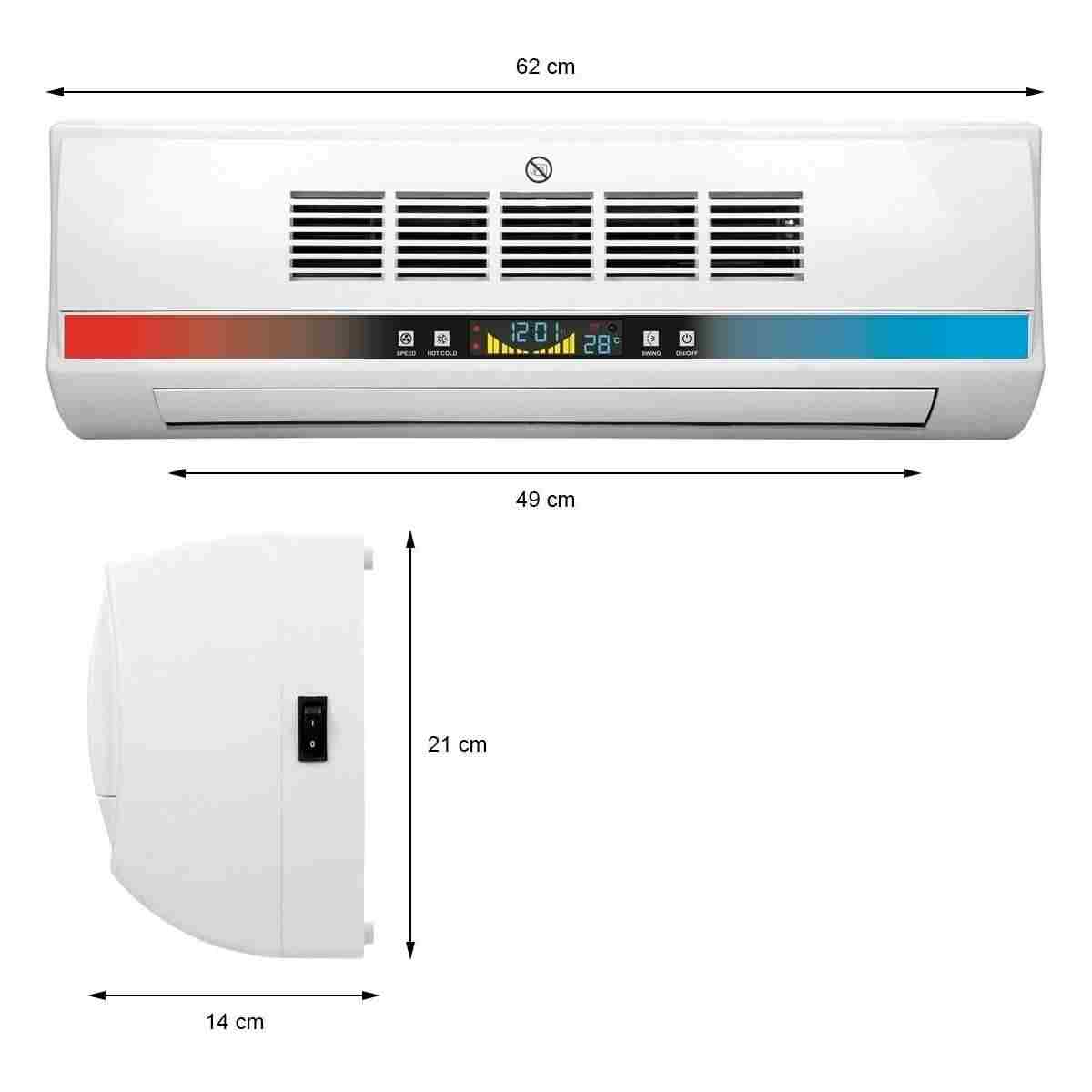 Simtech KM-1717-HC Duvar Tipi Fanlı Seramik Isıtıcı Ve Vantilatör - Görsel 3