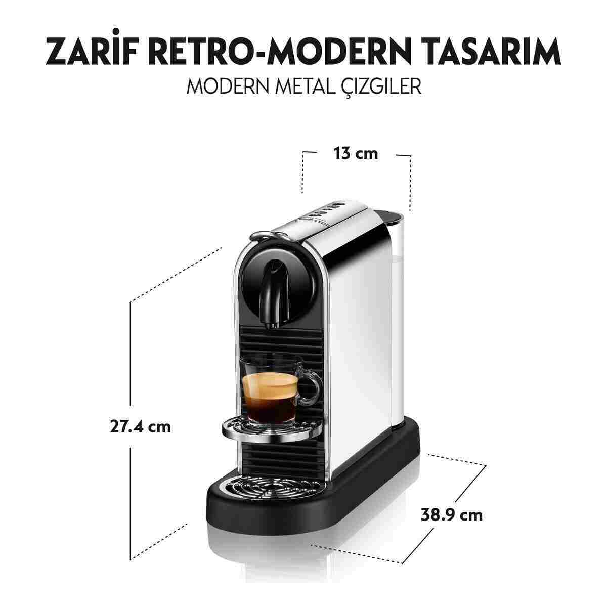 Nespresso D140 Citiz Platinum,Paslanmaz Çelik Kapsüllü Kahve Makinesei - Görsel 10