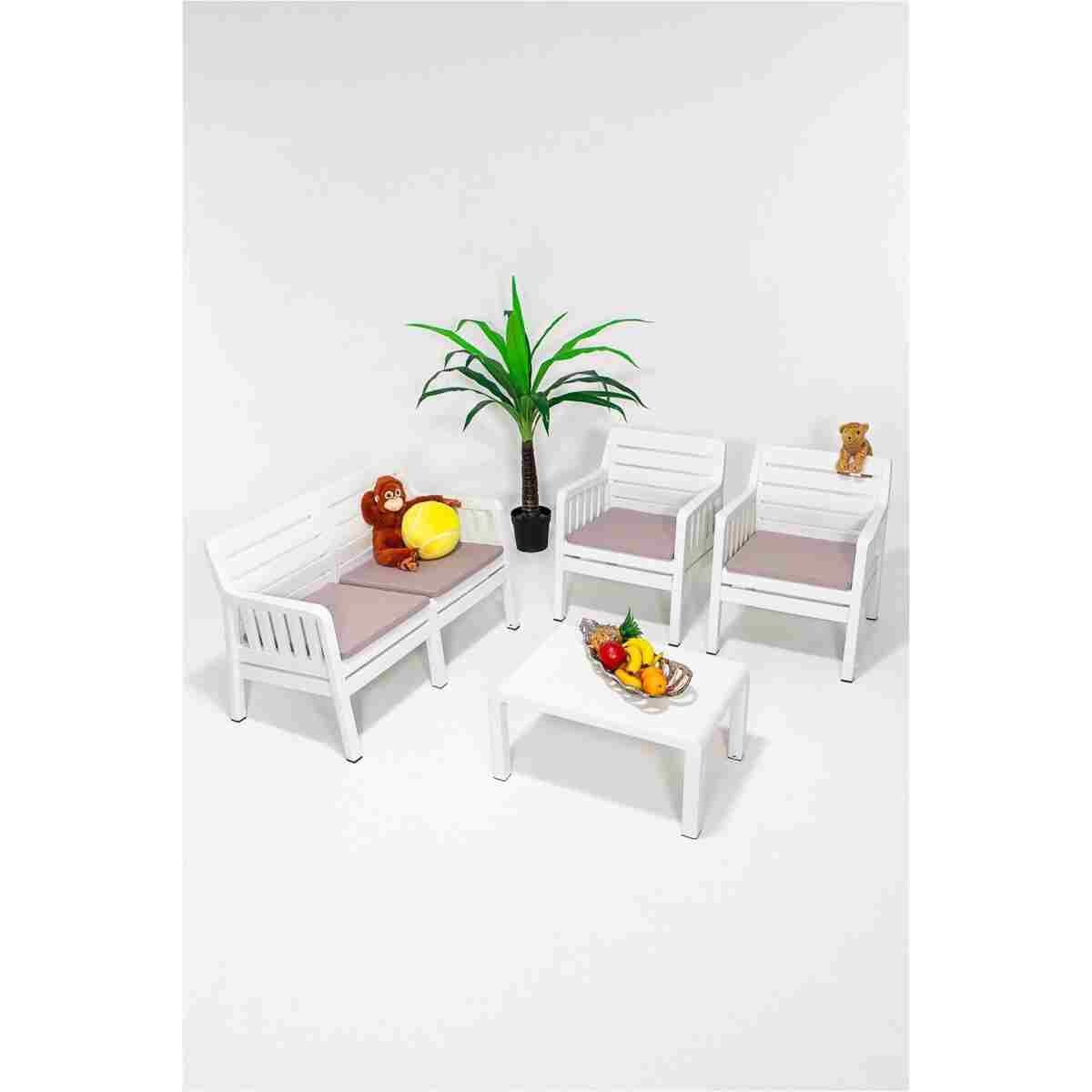 Modalife Lara Home Minderli 2 1 1 S Bahçe Takımı Beyaz - Görsel 2