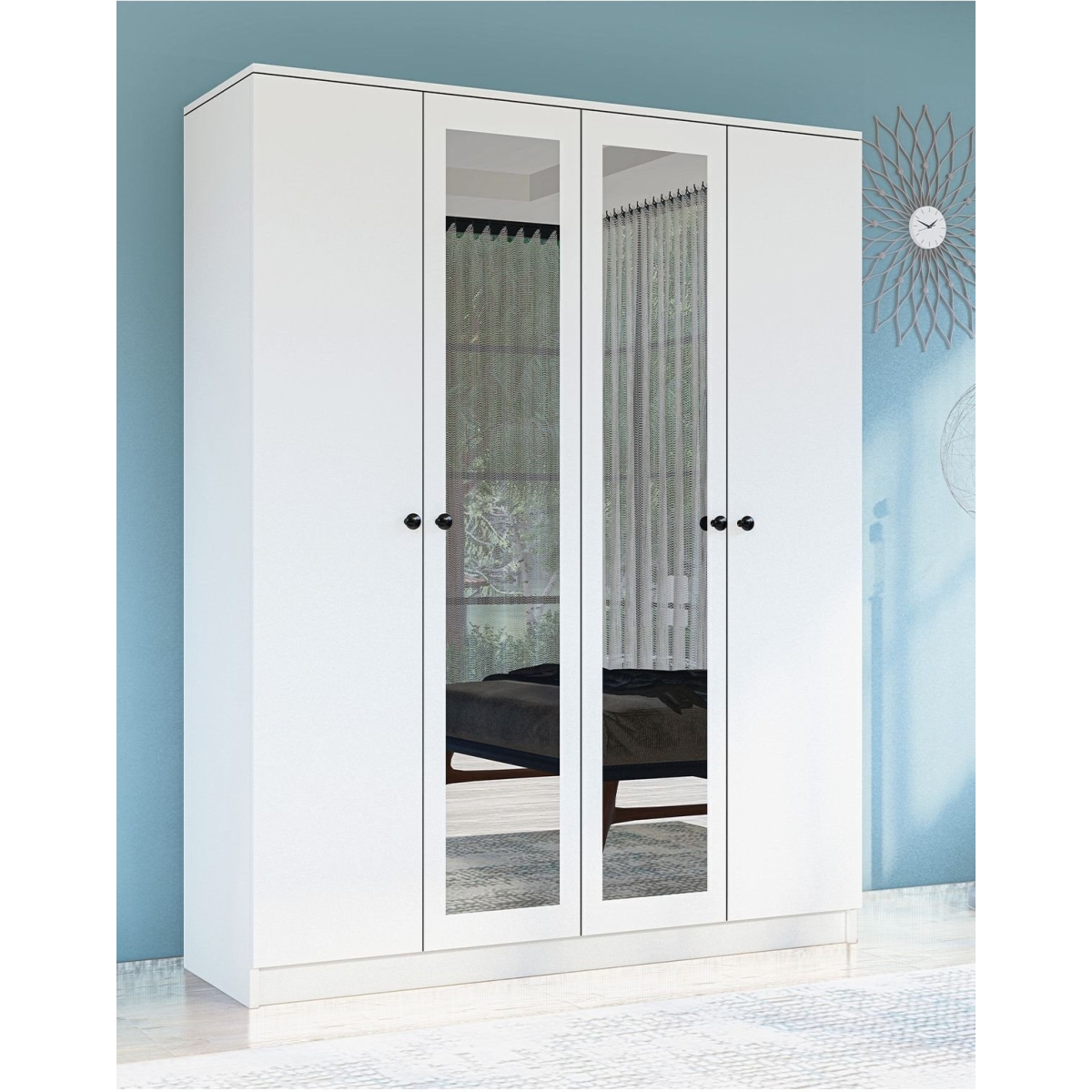 Metalia Gm 051 4 Kapılı Aynalı Gardrop Dolap - Görsel 7