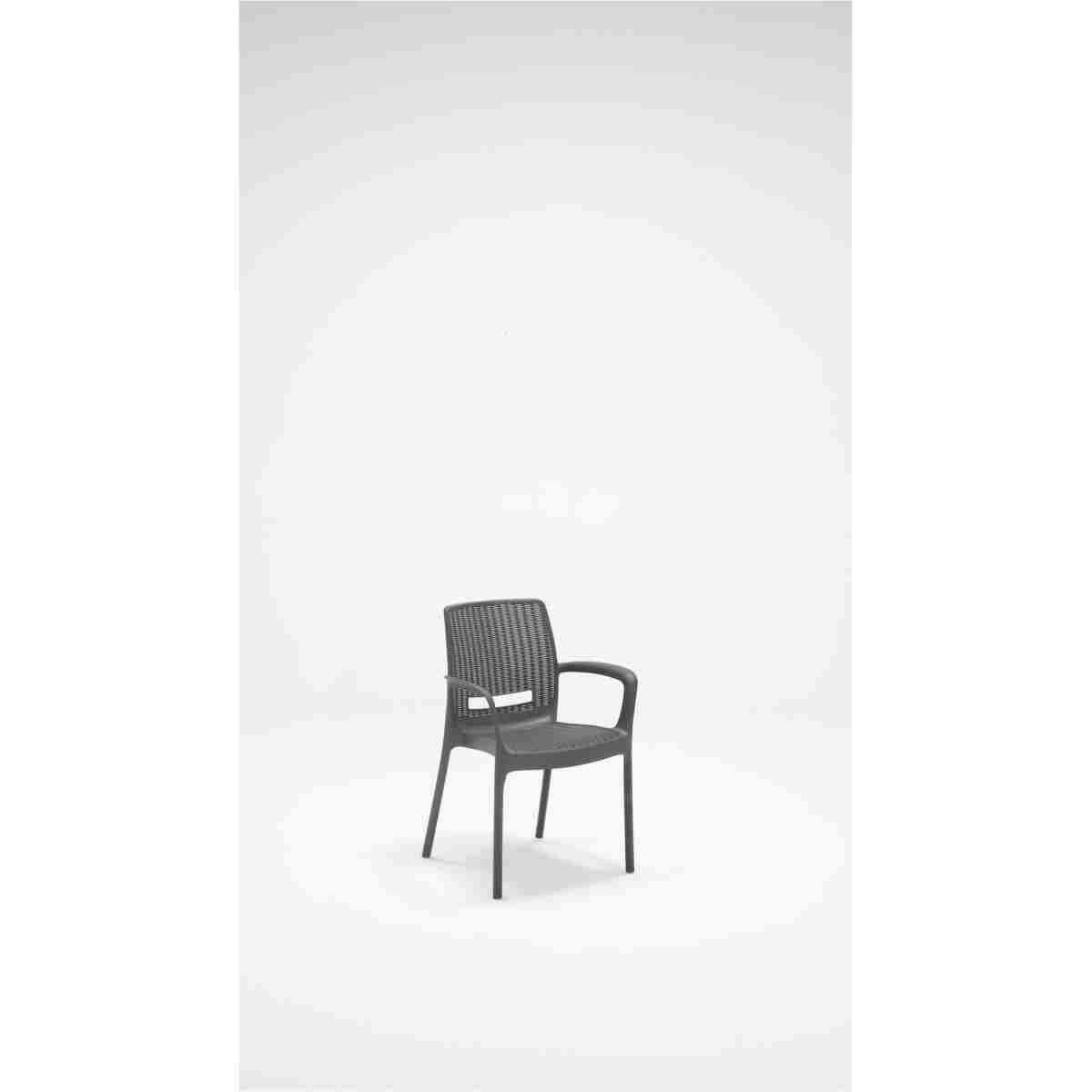 MOBETTO Home Rattan Kollu 4 Kişilik Bahçe Balkon Masa Takımı Antrasit - Görsel 5