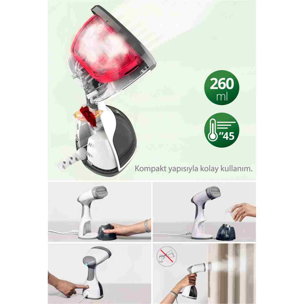 Kiwi Ksı 650 1200w Portatif Buharlı Kırışık Giderici Dikey Ütü - Görsel 10