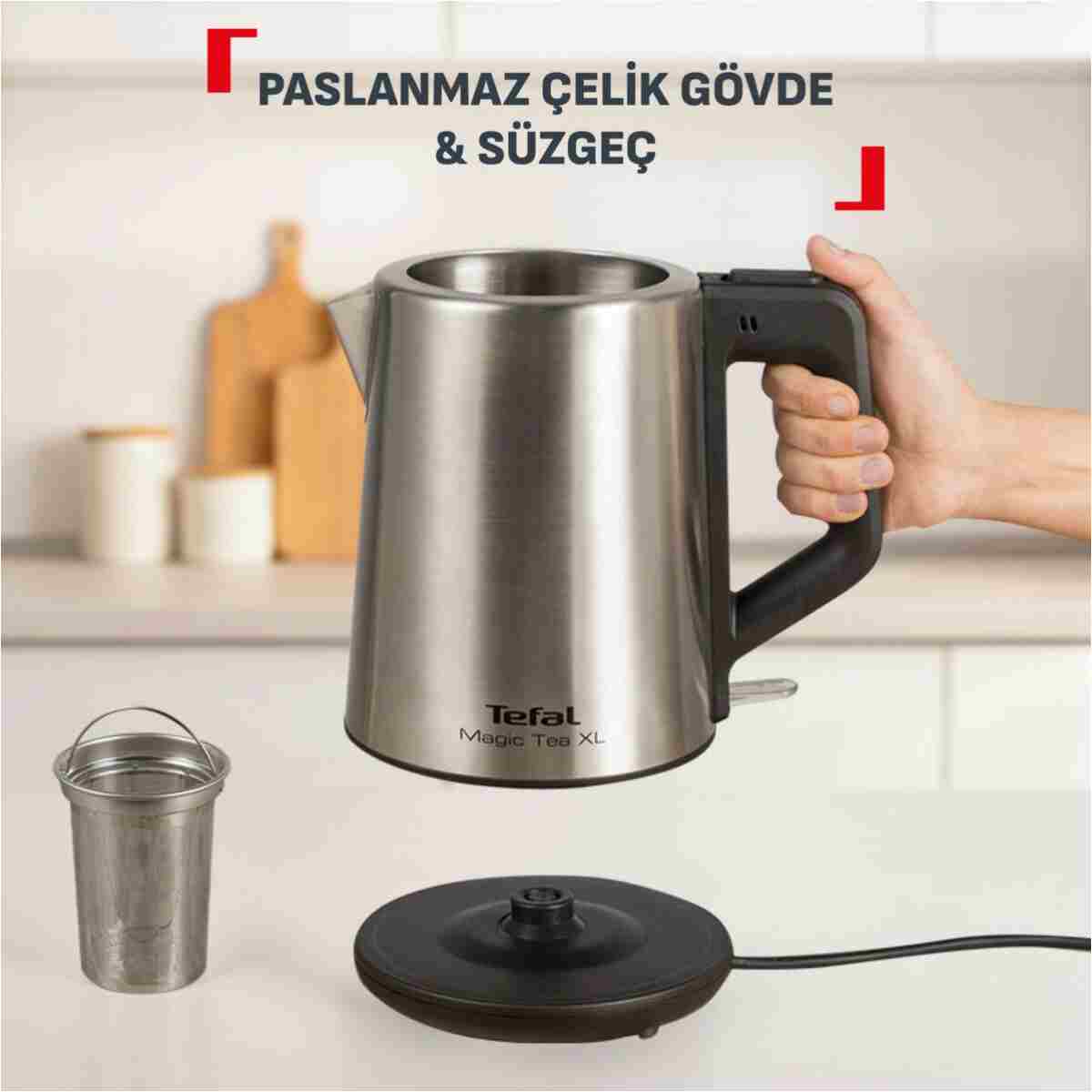 TEFAL Magic Tea XL Paslanmaz Çelik Gövdeli 1650 Watt Çay Makinesi - Inox - Görsel 4