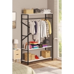 Cosargroup Alkor 180x120x35 Metal Masif Ahşap Desenli Yonga Levha Açık Giyinme Dolap Portmanto Askılık