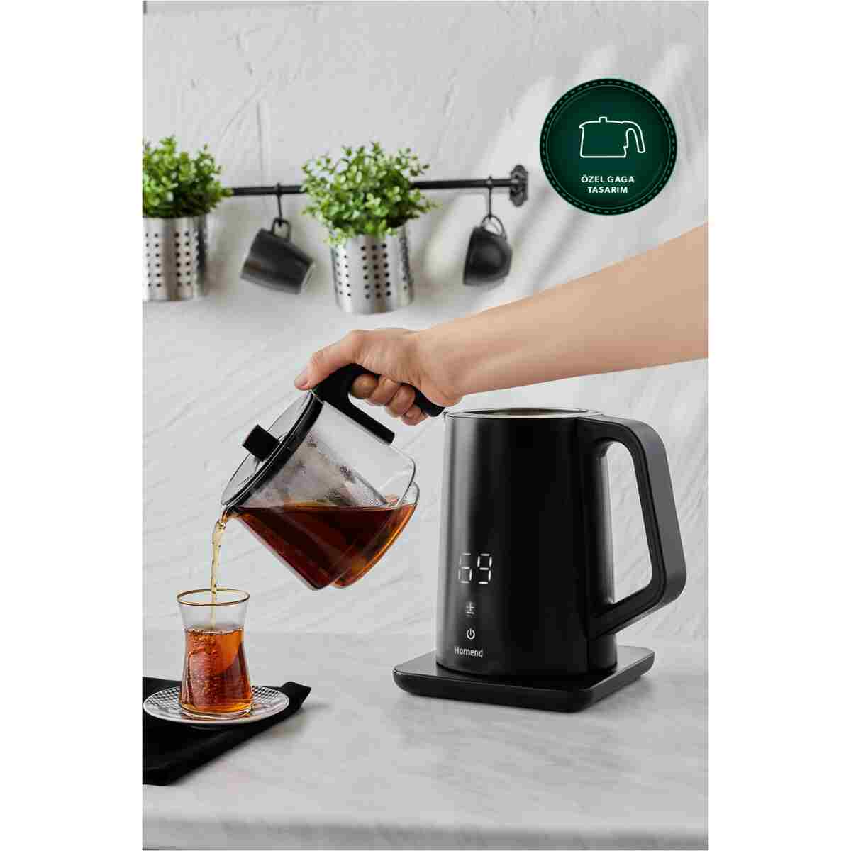 HOMEND Royaltea Cooltouch 1795h Dokunmatik El Yakmaz Gövdeli Paslanmaz Çelik Konuşan Çay Makinesi - Görsel 3