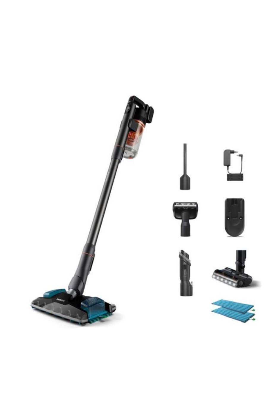 Philips 8000 Serisi Aqua Plus Kablosuz Dik Süpürge, 25.2 V, 80 dk'ya kadar Çalışma Süresi, XC8054/01