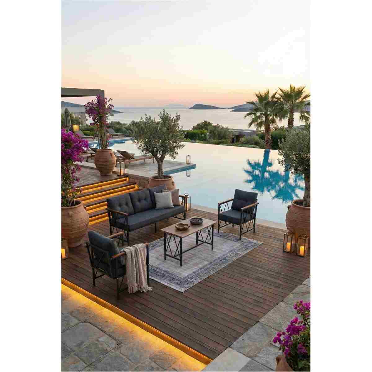 Sosyal Medya Dekorasyon 3+1+1 Balkon, Bahçe, Cafe Mobilyası - Görsel 4