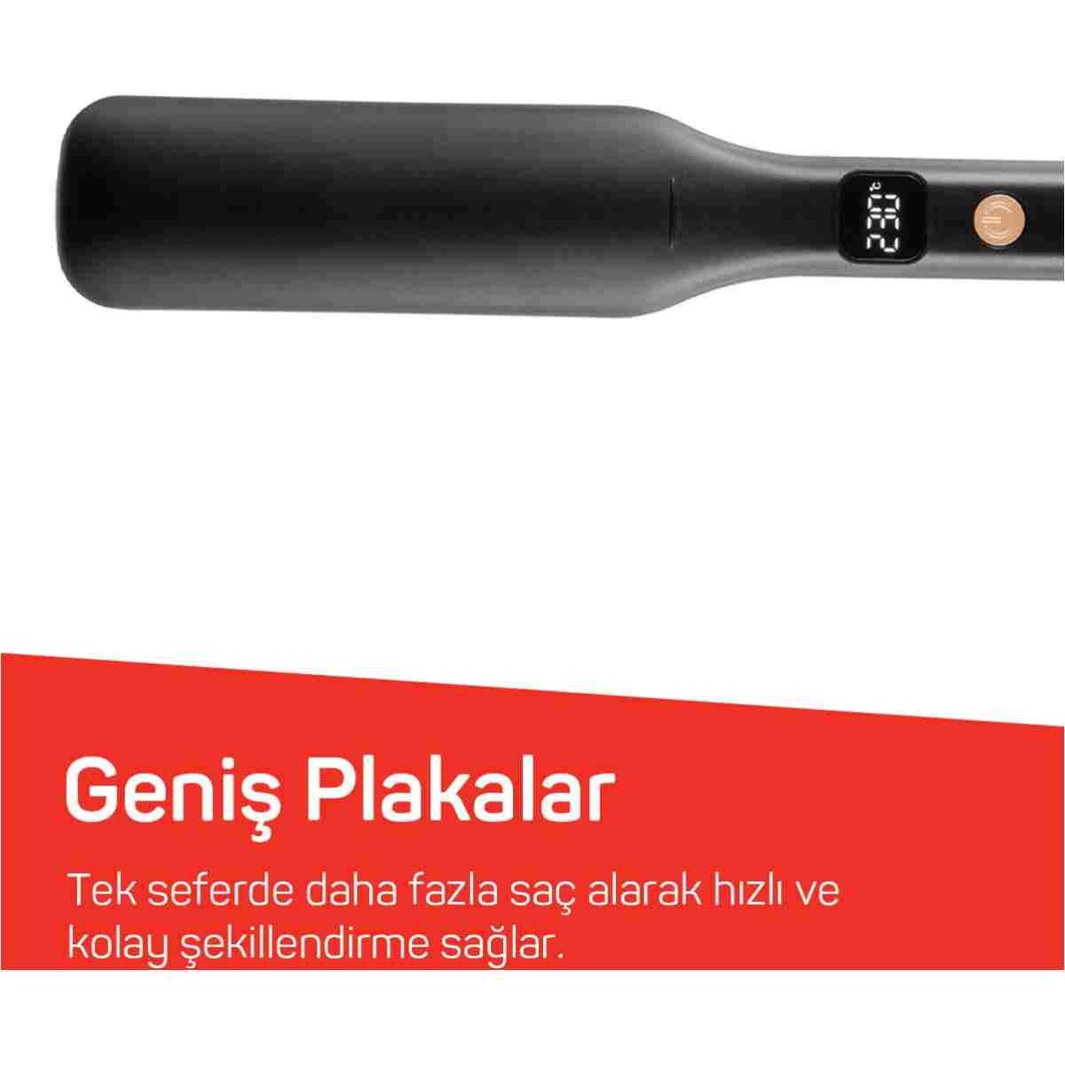 Arzum AR5192 Mona Sense Geniş Plakalı Saç Düzleştirici, Keratin, Argan Yağlı Plaka,İyon Teknolojisi,Siyah - Görsel 15